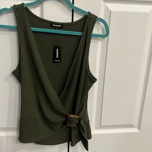 SALE. Brand new rib knit tank with crossover belt to side